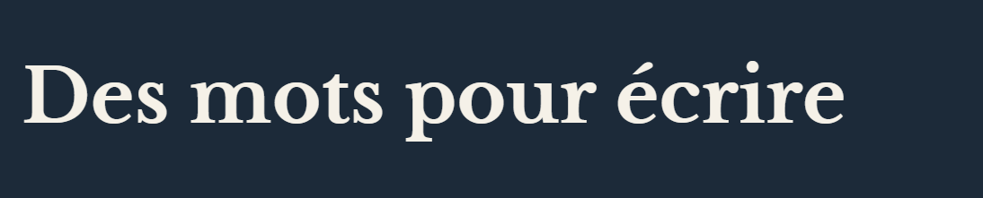 Des mots pour écrire logo