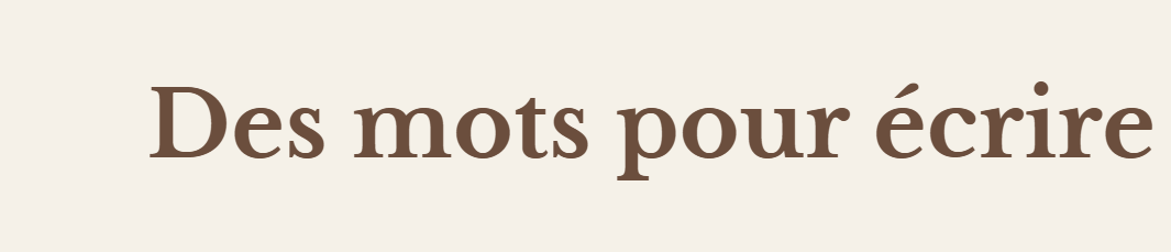 Des mots pour écrire logo
